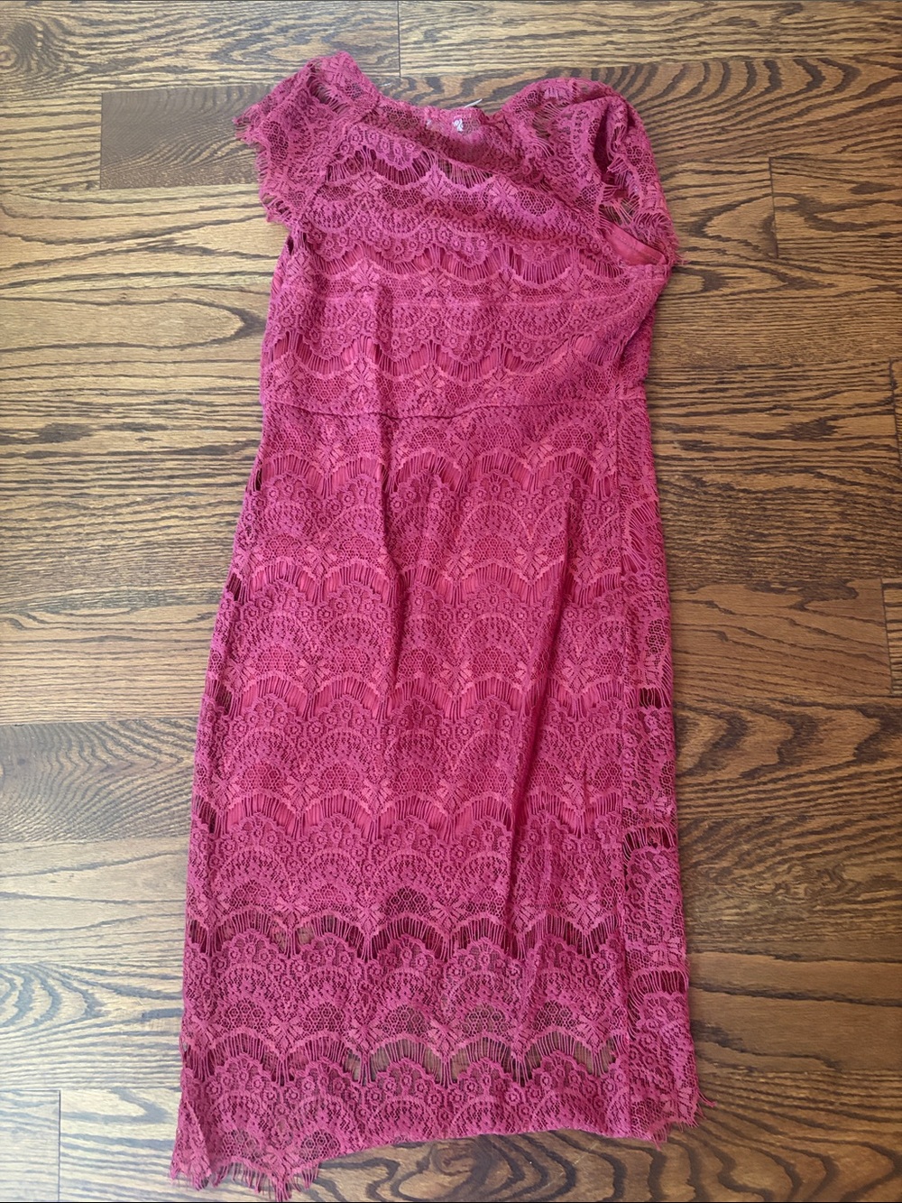 Free People Raspberry Lace Midi Dress
